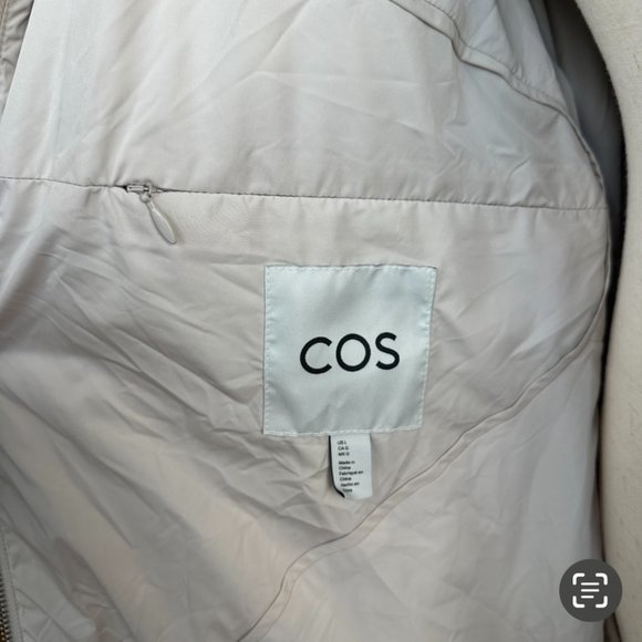 COS Hooded Recycled Down Puffer Coat Sz L Cream NWOT - Picture 14 of 16